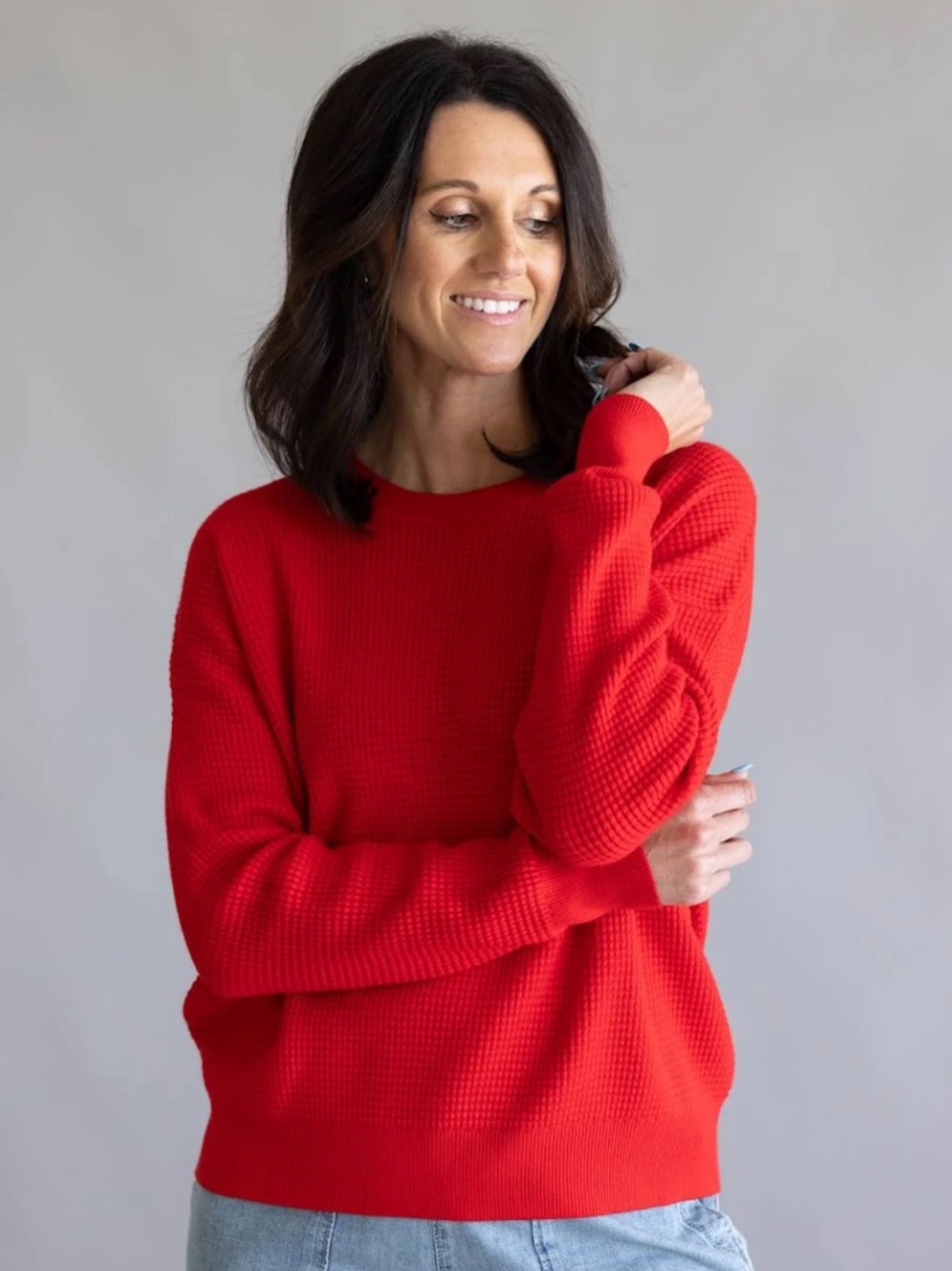 Banana Republic Red Crewneck Knit Sweater